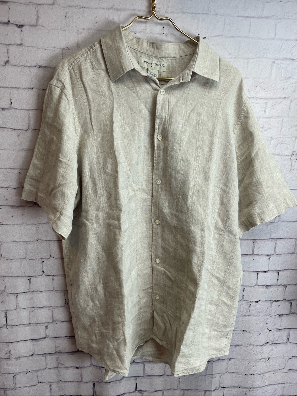 Banana Republic Factory size XL short sleeve button down shirt linen